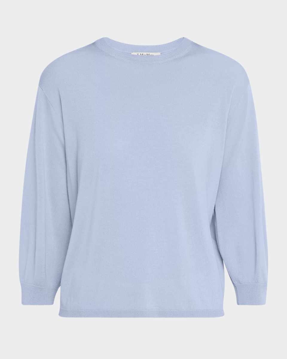 Amico Blouson-Sleeve Crewneck Sweater